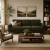 Rumi 3 Seater Sofa | Track Arms | Foam Fill Matcha Green Upholstery 77"