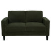 Rumi Loveseat | Track Arms w Piping | Foam Fill Matcha Green Upholstery 54"