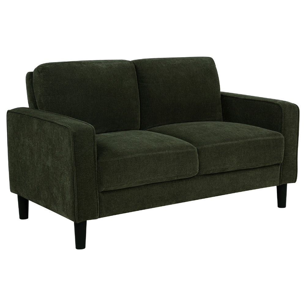 Rumi Loveseat | Track Arms w Piping | Foam Fill Matcha Green Upholstery 54"