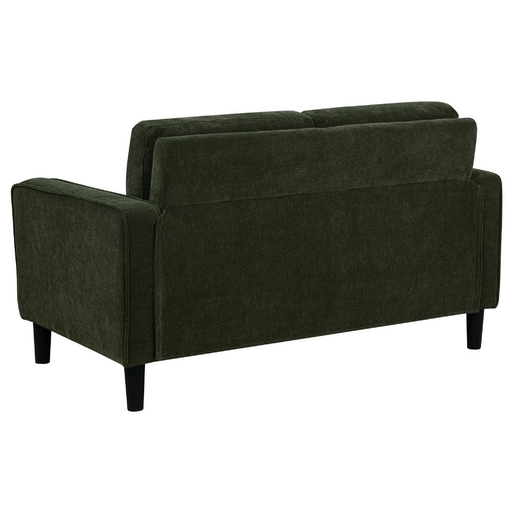 Rumi Loveseat | Track Arms w Piping | Foam Fill Matcha Green Upholstery 54"