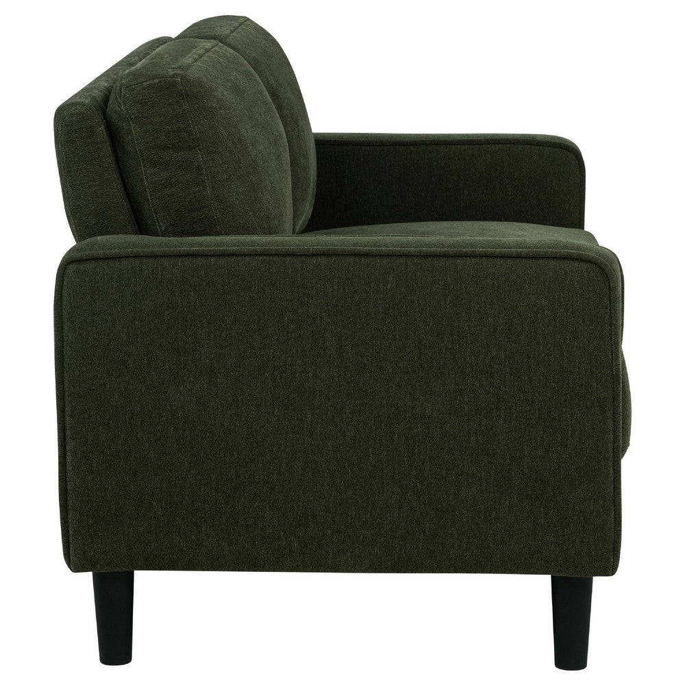 Rumi Loveseat | Track Arms w Piping | Foam Fill Matcha Green Upholstery 54"