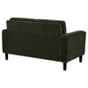 Rumi Loveseat | Track Arms w Piping | Foam Fill Matcha Green Upholstery 54"
