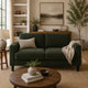 Rumi Loveseat | Track Arms w Piping | Foam Fill Matcha Green Upholstery 54"