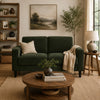 Rumi Loveseat | Track Arms w Piping | Foam Fill Matcha Green Upholstery 54"