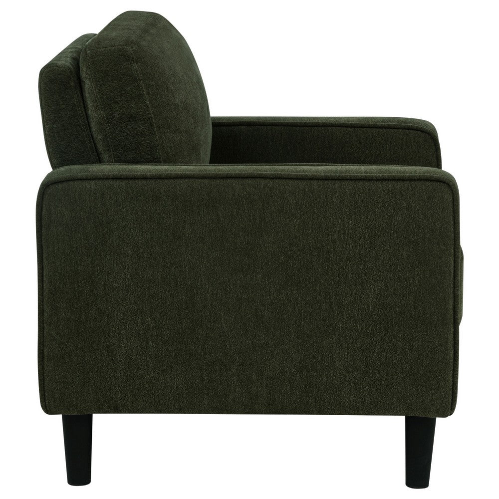 Rumi Accent Club Chair | Track Arms | Foam Fill Matcha Green Upholstery