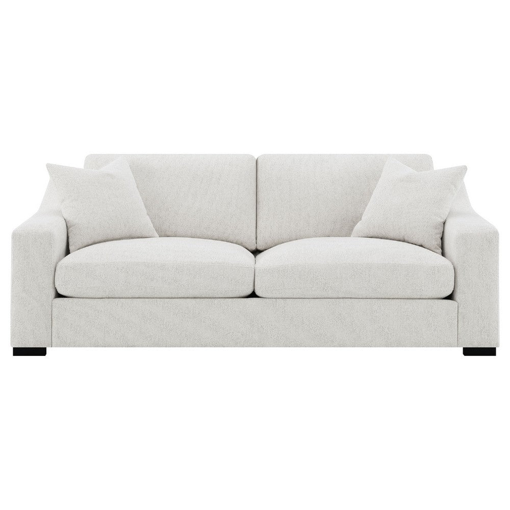 Shanice 2 Seater Sofa w 2 Pillows | Foam Fill S& Beige Upholstery 90"