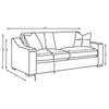 Shanice 2 Seater Sofa w 2 Pillows | Foam Fill S& Beige Upholstery 90"
