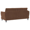 Elm 2 Seater Sofa | Flared Pillow Arms | Foam Fill Rust Brown Velvet 75"