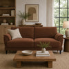 Elm 2 Seater Sofa | Flared Pillow Arms | Foam Fill Rust Brown Velvet 75"