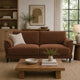 Elm 2 Seater Sofa | Flared Pillow Arms | Foam Fill Rust Brown Velvet 75"