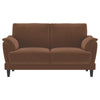Elm Loveseat | Flared Pillow Arms | Foam Fill Rust Brown Velvet 62"