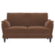 Elm Loveseat | Flared Pillow Arms | Foam Fill Rust Brown Velvet 62"