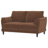 Elm Loveseat | Flared Pillow Arms | Foam Fill Rust Brown Velvet 62"
