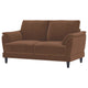 Elm Loveseat | Flared Pillow Arms | Foam Fill Rust Brown Velvet 62"