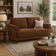 Elm Loveseat | Flared Pillow Arms | Foam Fill Rust Brown Velvet 62"