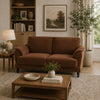 Elm Loveseat | Flared Pillow Arms | Foam Fill Rust Brown Velvet 62"