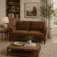 Elm Loveseat | Flared Pillow Arms | Foam Fill Rust Brown Velvet 62"