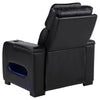 Uman Dual Power Glider Recliner Chair w LED & USB | Black Faux Leather