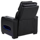 Uman Dual Power Glider Recliner Chair w LED & USB | Black Faux Leather