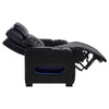 Uman Dual Power Glider Recliner Chair w LED & USB | Black Faux Leather