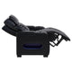 Uman Dual Power Glider Recliner Chair w LED & USB | Black Faux Leather