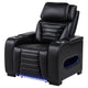 Uman Dual Power Glider Recliner Chair w LED & USB | Black Faux Leather