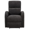 Nami Power Recliner Chair | Curved Arms | Foam Fill Charcoal Gray Upholstery