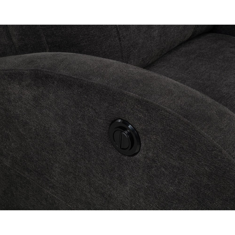 Nami Power Recliner Chair | Curved Arms | Foam Fill Charcoal Gray Upholstery