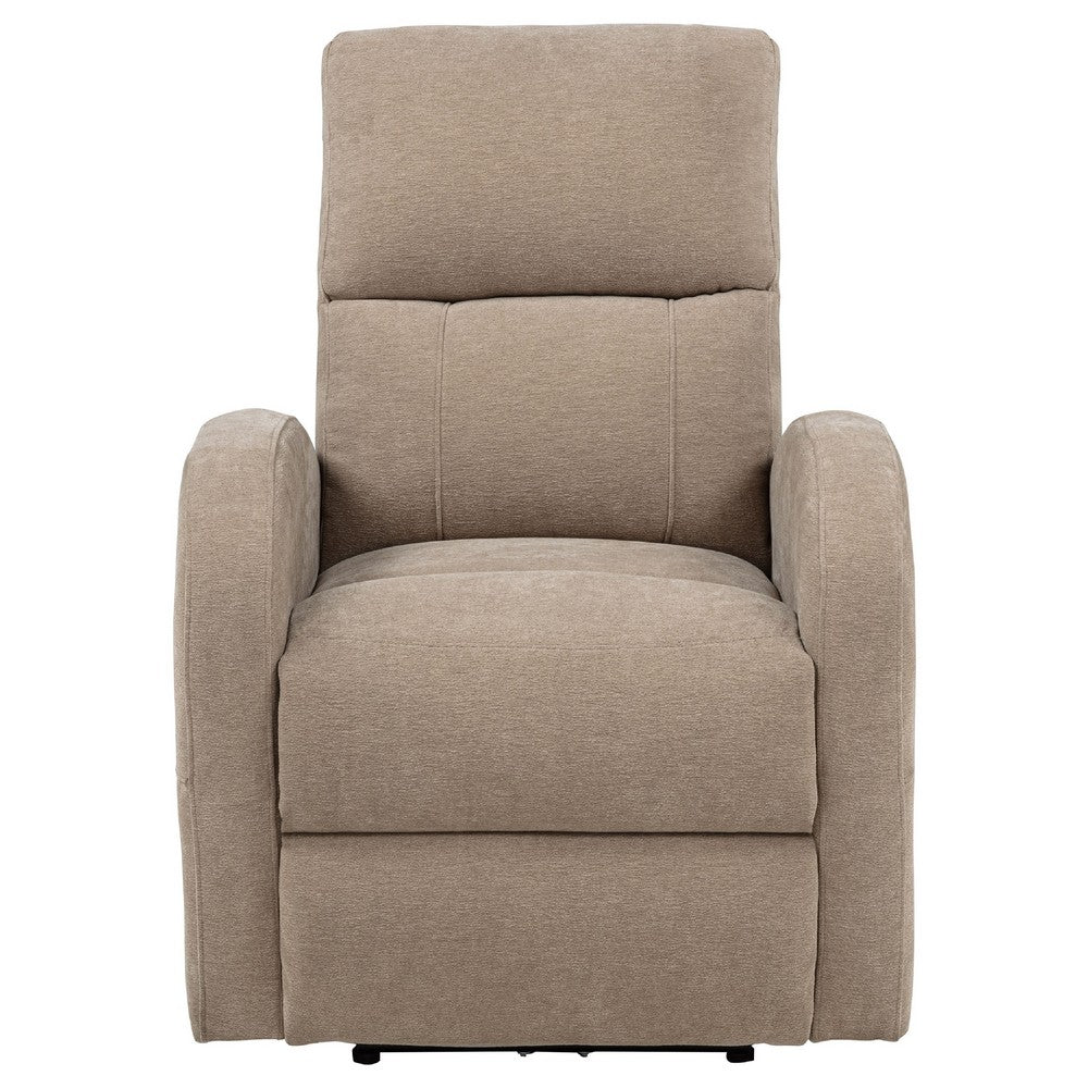 Nami Power Recliner Chair | Curved Arms | Foam Fill Camel Brown Upholstery