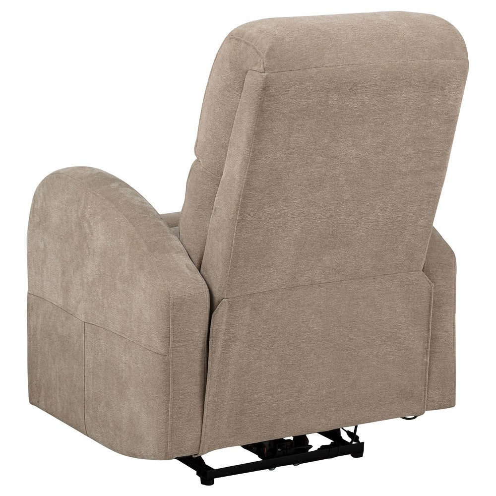 Nami Power Recliner Chair | Curved Arms | Foam Fill Camel Brown Upholstery