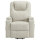 Stoy Power Lift Recliner Chair | Heat & Massage | Ivory Faux Leather