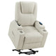 Stoy Power Lift Recliner Chair | Heat & Massage | Ivory Faux Leather