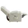 Stoy Power Lift Recliner Chair | Heat & Massage | Ivory Faux Leather