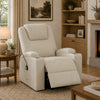 Stoy Power Lift Recliner Chair | Heat & Massage | Ivory Faux Leather