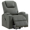 Stoy Power Lift Recliner Chair | Heat & Massage | Gray Faux Leather