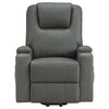 Stoy Power Lift Recliner Chair | Heat & Massage | Gray Faux Leather