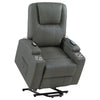 Stoy Power Lift Recliner Chair | Heat & Massage | Gray Faux Leather