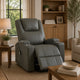 Stoy Power Lift Recliner Chair | Heat & Massage | Gray Faux Leather