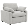 Biny Power Recliner Chair w 2 Pillows | Foam Fill Gray Polyester Upholstery
