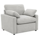 Biny Power Recliner Chair w 2 Pillows | Foam Fill Gray Polyester Upholstery