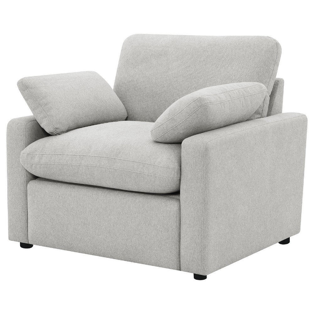 Biny Power Recliner Chair w 2 Pillows | Foam Fill Gray Polyester Upholstery