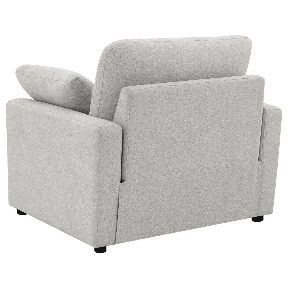 Biny Power Recliner Chair w 2 Pillows | Foam Fill Gray Polyester Upholstery