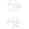 Biny Power Recliner Chair w 2 Pillows | Foam Fill Gray Polyester Upholstery