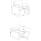 Biny Power Recliner Chair w 2 Pillows | Foam Fill Gray Polyester Upholstery