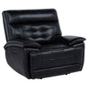 Witt Dual Power Recliner Chair w USB | foam Fill Black Top Grain Leather