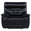 Witt Dual Power Recliner Chair w USB | foam Fill Black Top Grain Leather