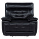 Witt Dual Power Recliner Chair w USB | foam Fill Black Top Grain Leather