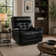 Witt Dual Power Recliner Chair w USB | foam Fill Black Top Grain Leather
