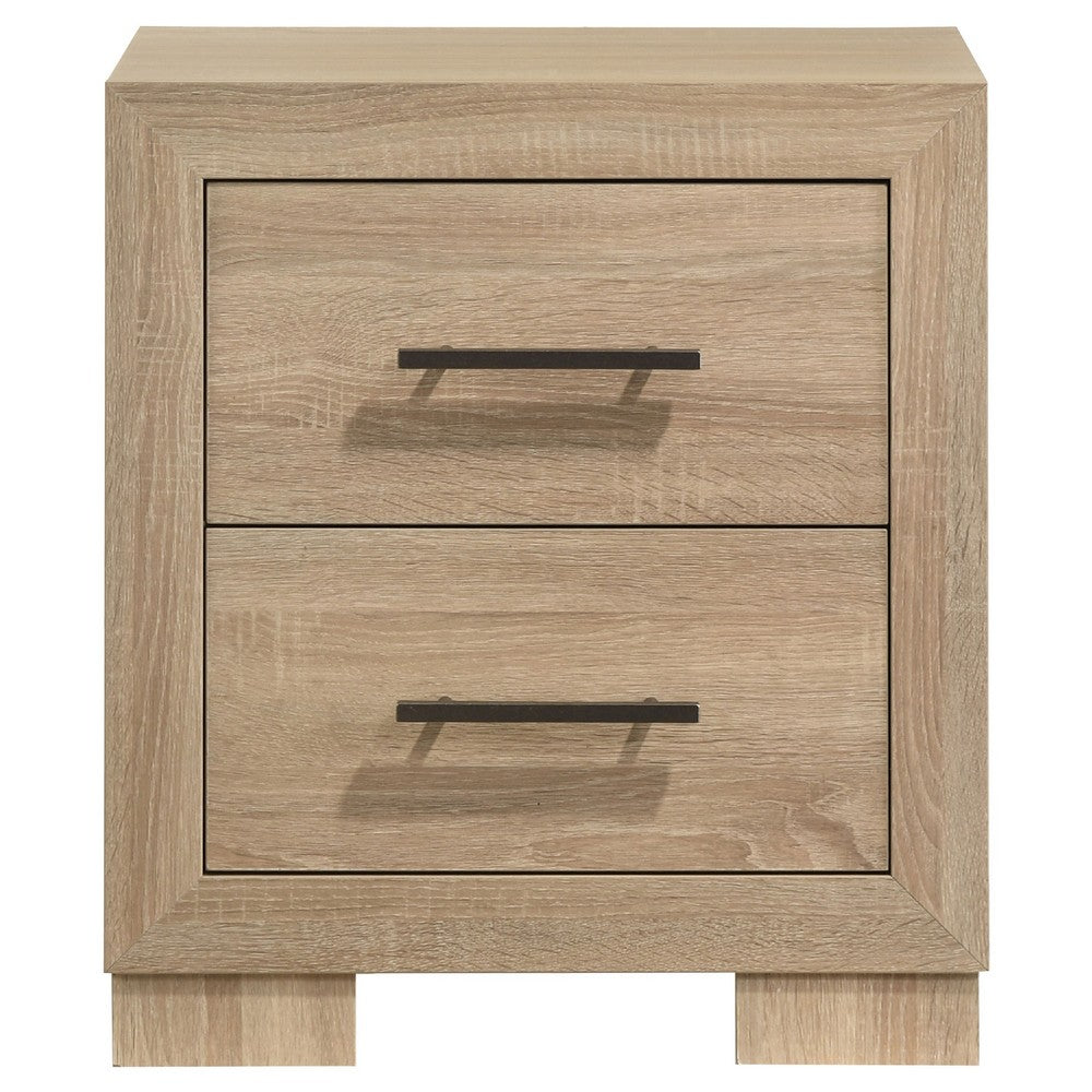 Poxy Nightst& | 2 Drawers & Hidden Casters | Oak Brown | 25"