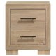 Poxy Nightst& | 2 Drawers & Hidden Casters | Oak Brown | 25"